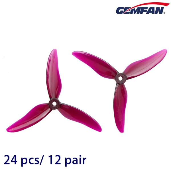 12pairCrystal Purple 24 шт./12 пар Gemfan Hurrica 51499 5 дюймов три лопасти пропеллер реквизит CW CCW пропеллер совместимый с Т-мотором F40PROIII FPV RC - Цвет: 12pairCrystal Purple