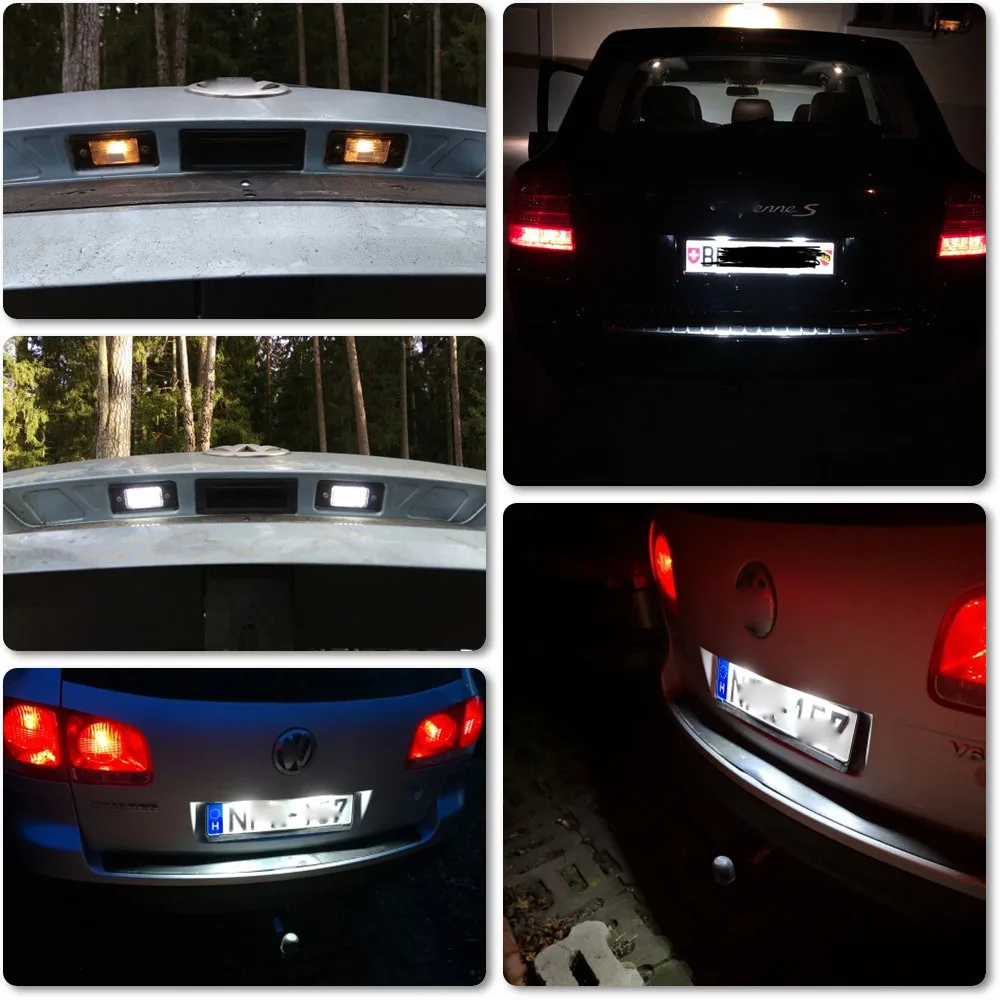 Светодиодный фонарь для номерного знака VW Touareg Passat B5.5 Golf 4 5 Tiguan Porsche Cayenne 2 шт.