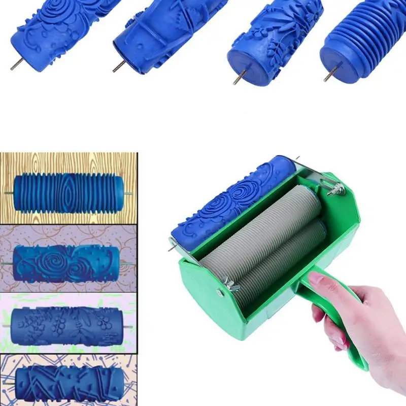 DIY резиновый валик с тиснением Краски роликовая втулка стены текстура кисть для