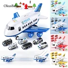 Большой размер музыкальное моделирование трек инерция детская игрушка летательный аппарат для хранения пассажирский самолет полицейский пожарно-спасательный музыкальный игрушечный автомобиль