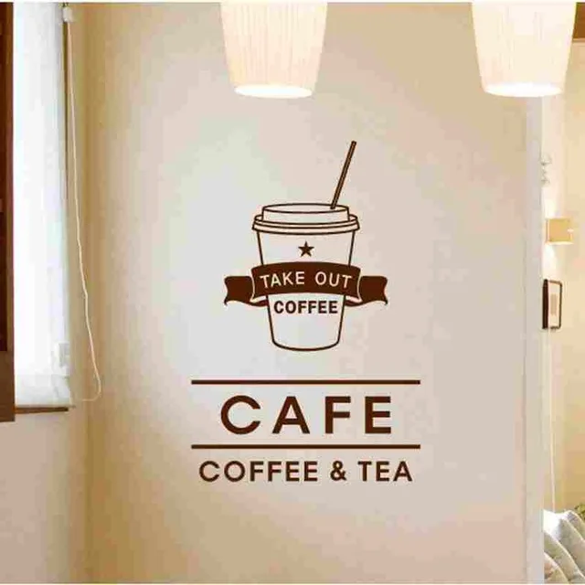 

New arrival free shipping wallpaper Coffee Sticker Food Decal Cafe Poster Vinyl Art Wall Decals Decor Mural Coffee Sticker