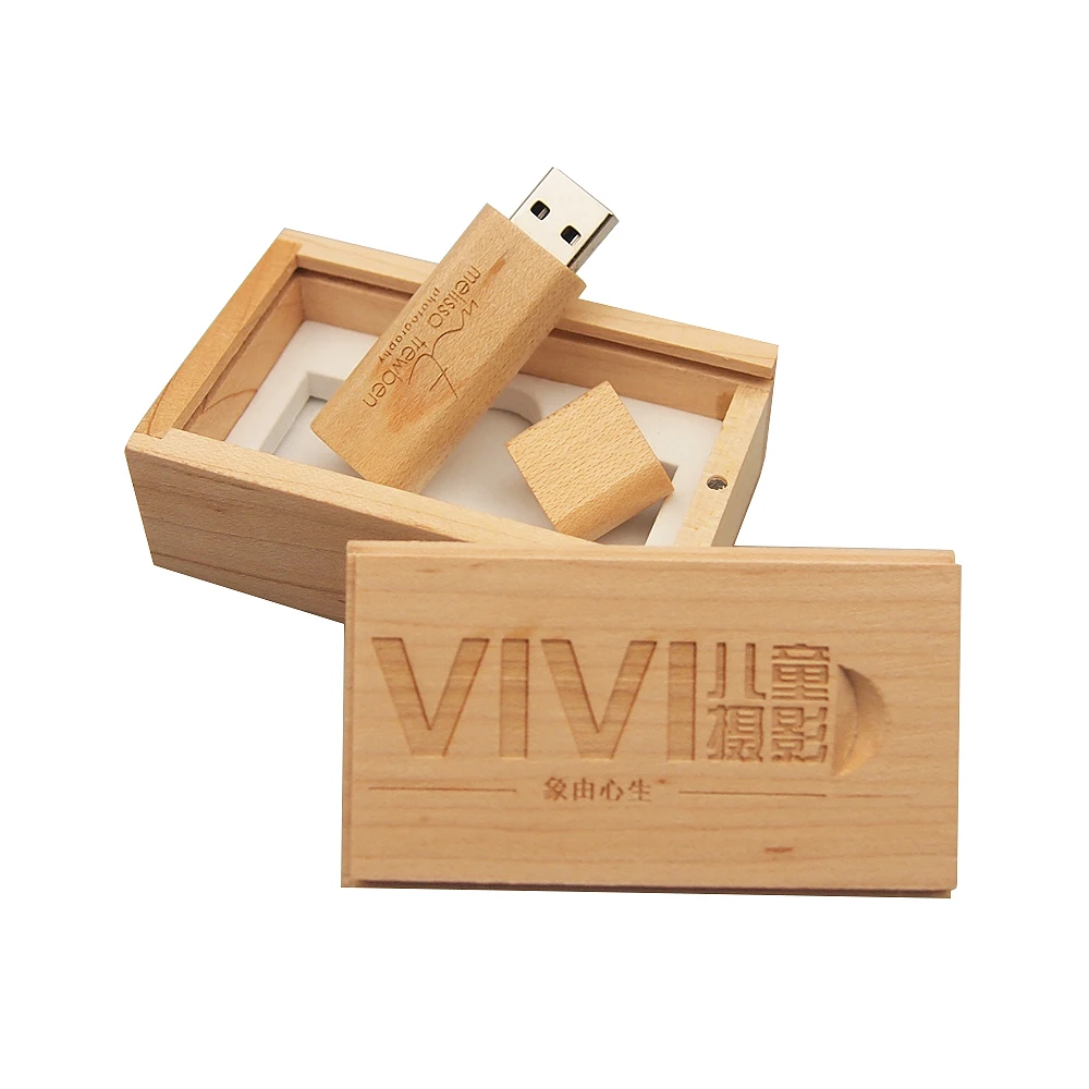 Usb 2 0 свадебная фотография логотип на заказ 10 шт. Бесплатная деревянная + коробка