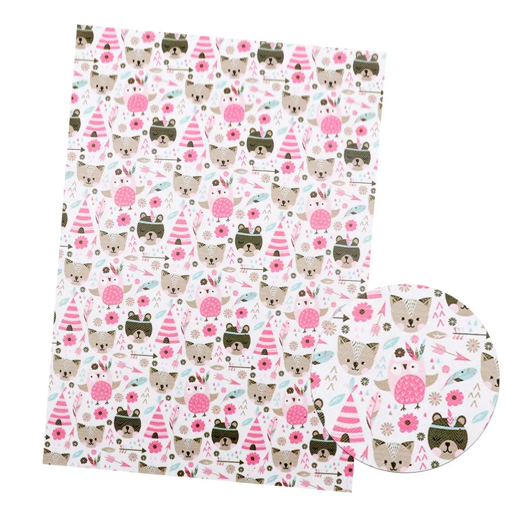 Cheerbow печатных кожа фабричное кружево сумки Hairbows интимные аксессуары мультфильм Животные Печатных искусственная кожа ткань 22*30 см