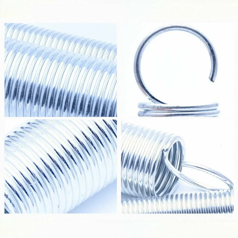 

5Pcs Tension Spring With Hook White Zinc Plated Wire Diameter 1.6mm Outer Diameter 10mm Extension Spring Length 40-100mm