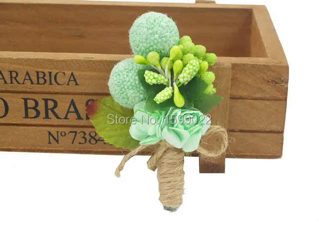 Мужской свадебный аксессуар брошь в виде цветка жениха на пуговицах мятно