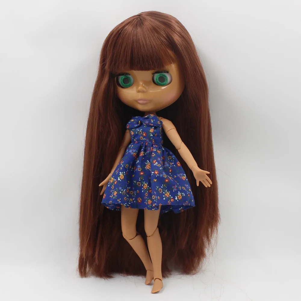 Ледяная кукла DBS Blyth 1/6 bjd красно каштановые волосы темная кожа совместное тело