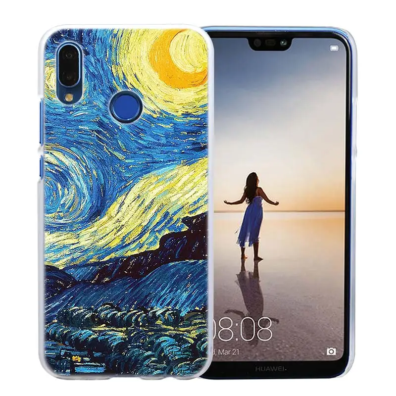 06 Чехол Sky Van Gogh для huawei P20 P Smart Nova 4 3i P30 P10 P9 P8 lite Pro mini Прозрачный жесткий чехол для телефона - Цвет: 06