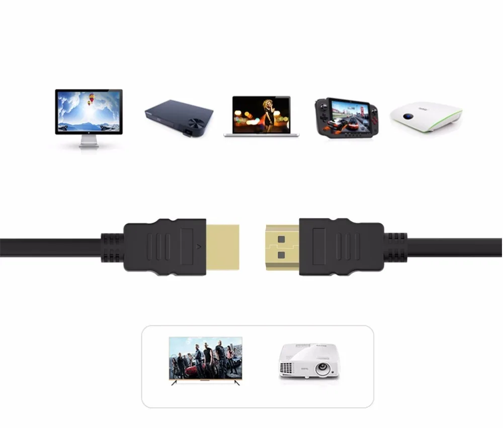 Кабель HDMI 50 шт./лот 1 м 2 3 5 10 кабель 4 4K 1080P 3D для PS3 проектора HD ЖК Apple TV компьютерных