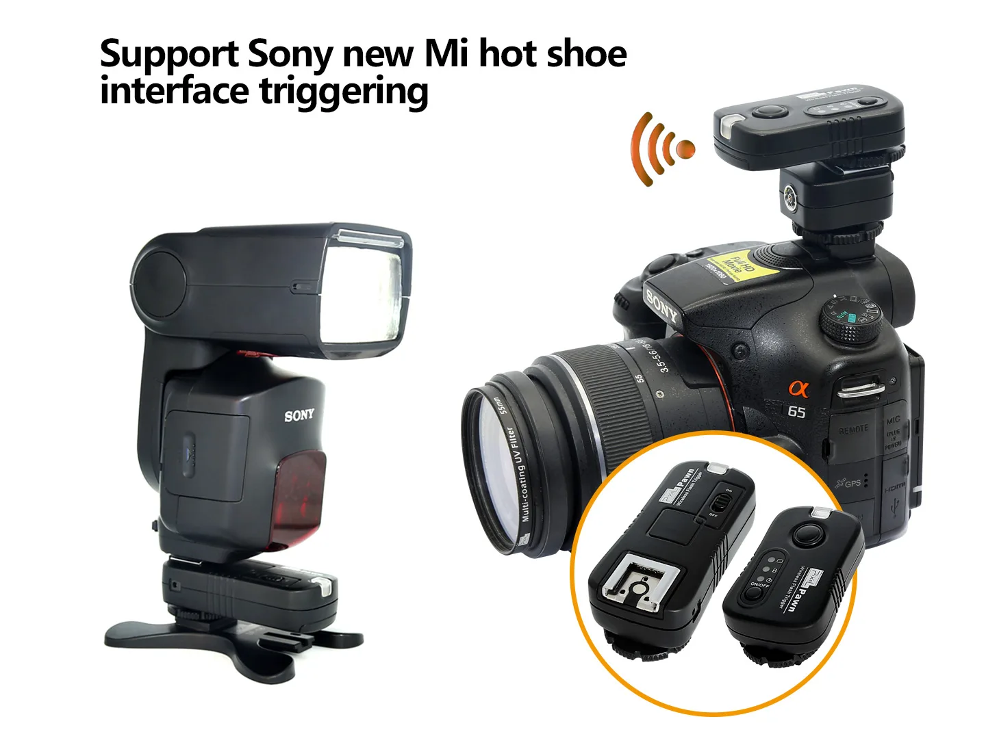 Pixel TF-336 ttl адаптер Горячий башмак конвертер с ПК порт конвертеринг для sony нормальный горячий башмак камеры использовать Mi Горячий башмак вспышки
