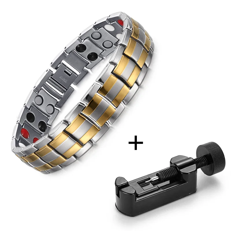 1537SG adjust Rainso модные украшения Исцеление ель Магнитная Титан био энергии браслет для мужчин приборы измерения артериального давления аксессуар - Окраска металла: 1537SG adjust