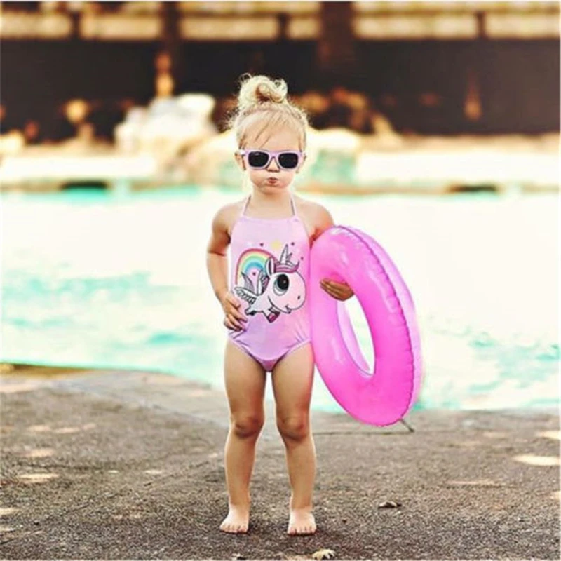 Купальный костюм с единорогом и лошадью для девочек детский Радужный купальный
