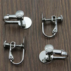 WYSIWYG 10 шт. 5 цветов 8 мм Плоская Круглая основа 14x17 мм зажим для ушей поворотные винты для сережек серьги аксессуары для ювелирных изделий