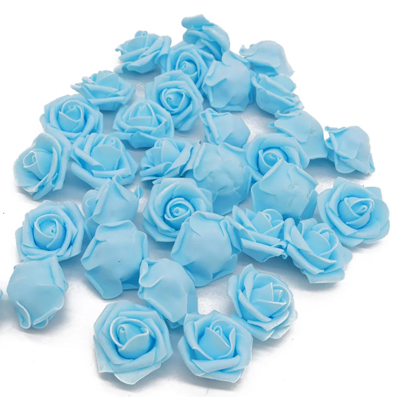 light blue 20 шт./лот пена для искусственных цветов розы голова дома ручной работы букет Свадебная вечеринка украшения DIY Гирлянда Декор поставки - Цвет: light blue