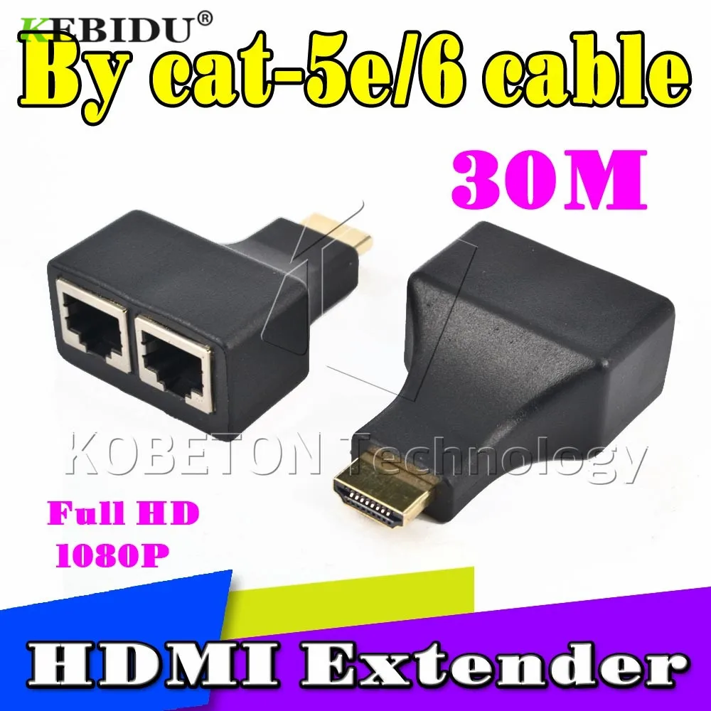 1pair RJ45 Network Cable Extender HD 1080P D32 For HDTV HDPC By Cat 5e/6 Up To 30Meters Wholesale | Электроника