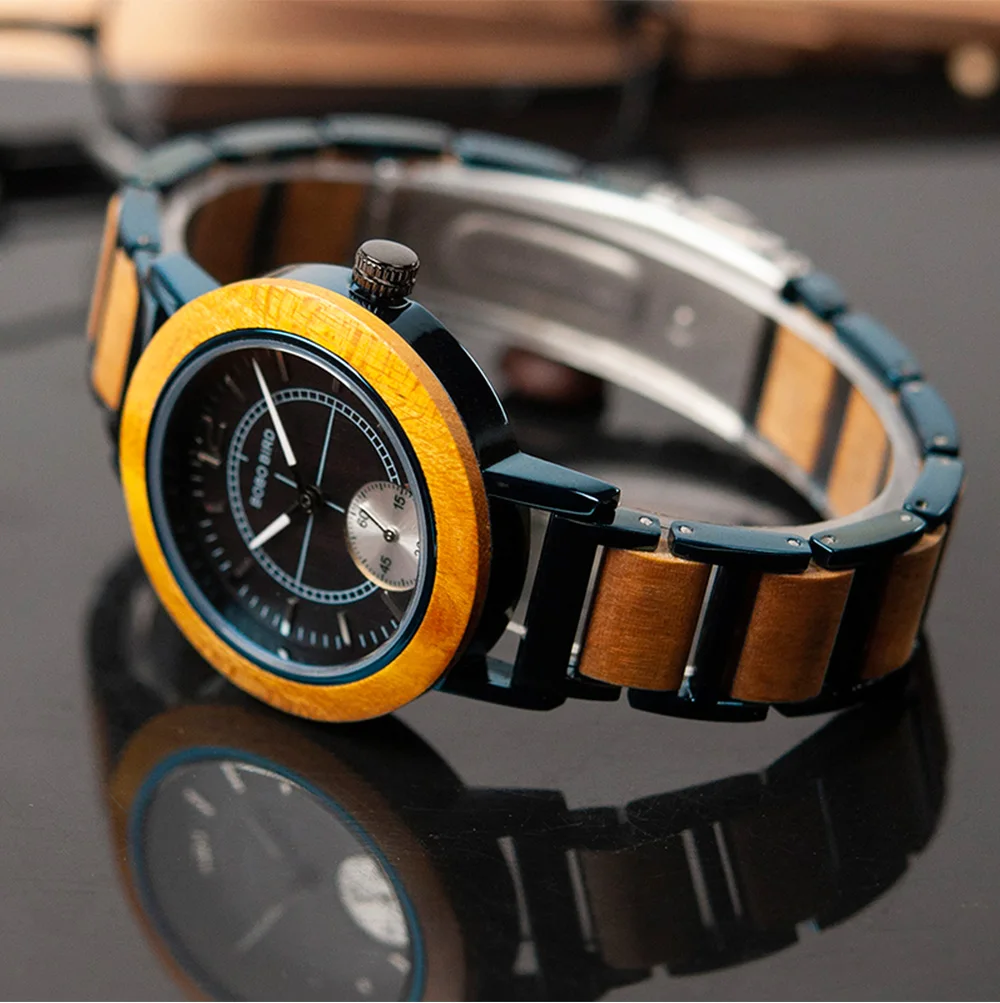 Bobo Bird модная квадратная деревянная коробка для часов мужские японские Seiko Move Мужские t Уникальные Роскошные брендовые водонепроницаемые кварцевые наручные часы Подарки для мужчин