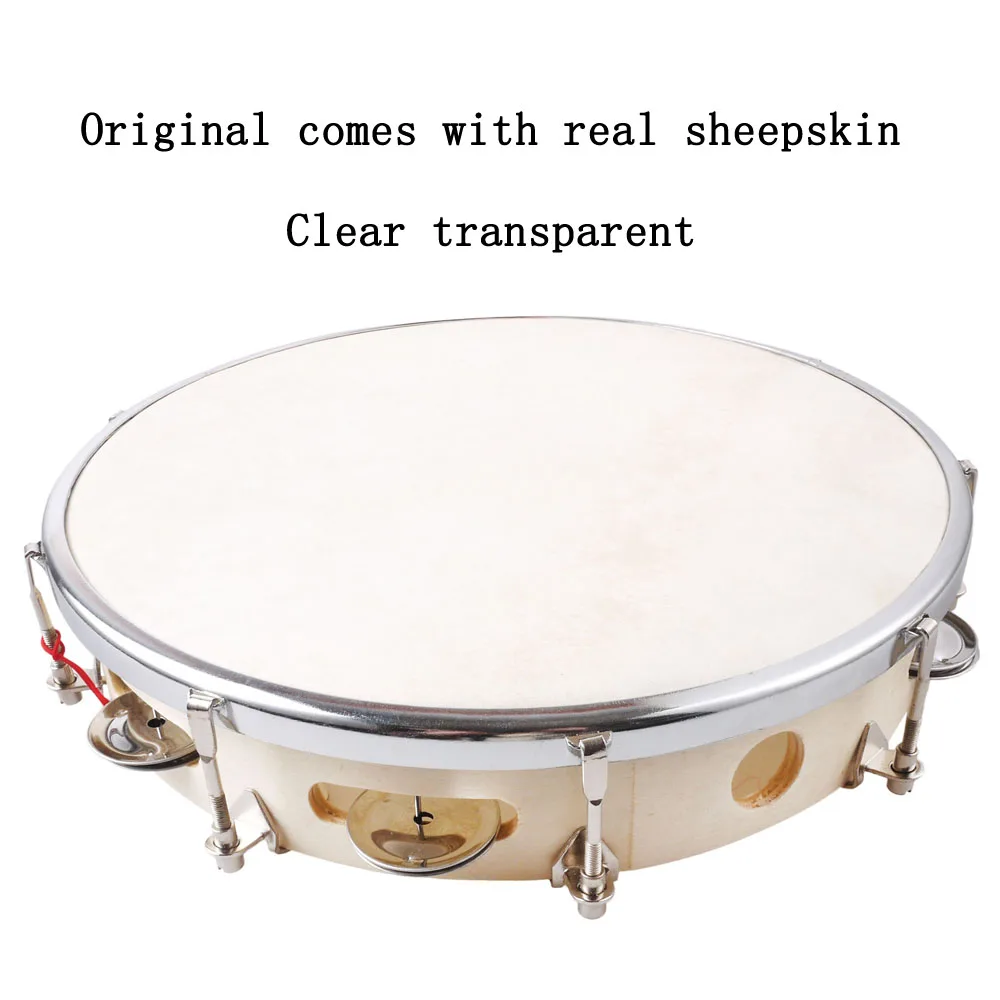 

10" Suede Leather Drum Head Tambourine Capoeira Pandeiro Samba Percussion Tamborine Precussion Music Instrument For Sale
