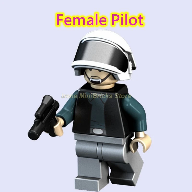 Female Pilot Звездные Войны Изгой Один Jyn Cassian Andor K2SO StarWars Obi Wan Kenbobi первый заказ игрушки для детей звездные войны строительные блоки - Цвет: Female Pilot