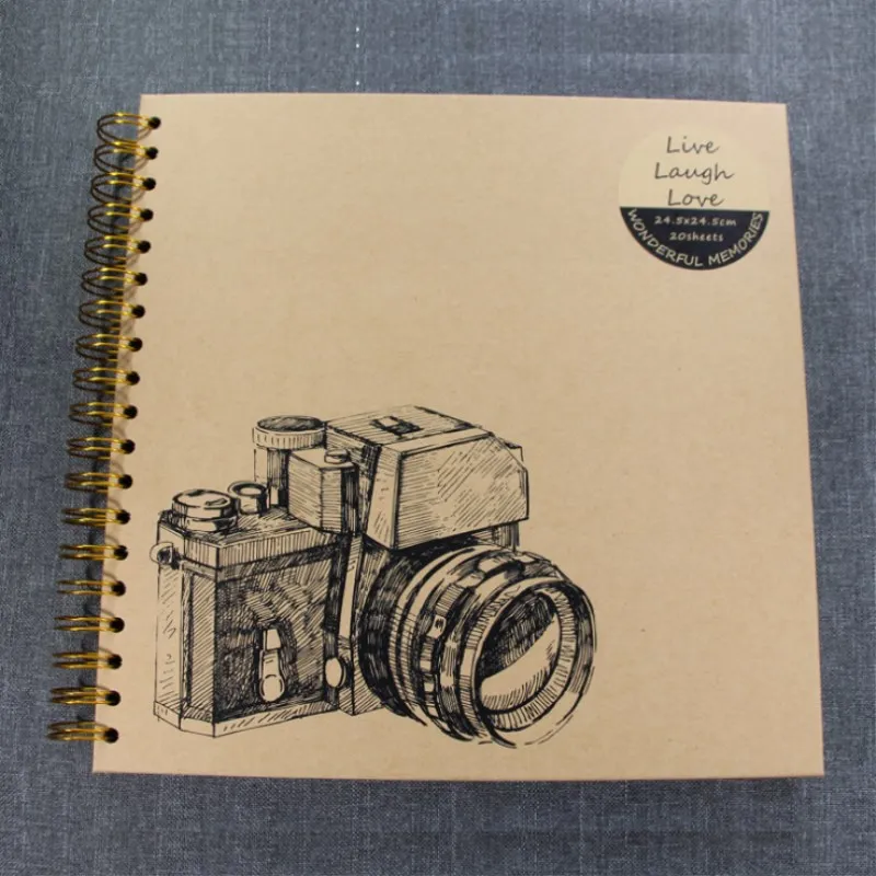 Камера Фото Альбом DIY крафт Бумага черный фотоальбом в КАРТОННОЙ ОБЛОЖКЕ