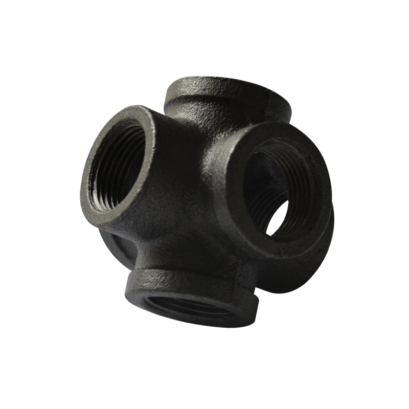 2Pcs/Lot G3/4&quot DN20 Black Side Outlet Cross Iron Cast Pipe Fittings Industrial Style Storage Holders Brackets | Обустройство дома