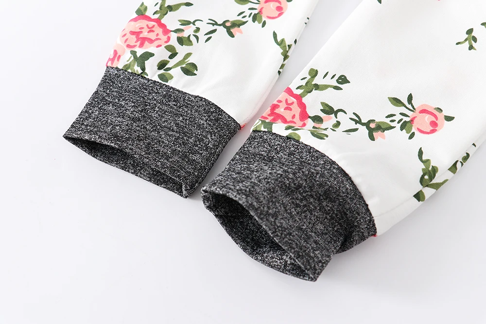 Newborn Infant Baby Girls Floral Clothes Set Long Sleeve Hooded Tops Hoodie Pants Headband Flower 3PCS Set Toddler Clothing