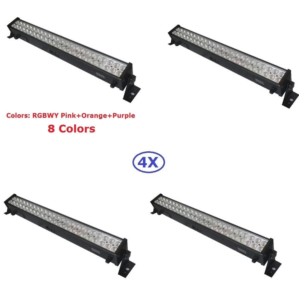 

4XLot Led Wall Washer Lights 48X3W 8 Colors Led Light Bar Running Horse Funtion DMX Dj Disco Party Show Effect Stage Projectors