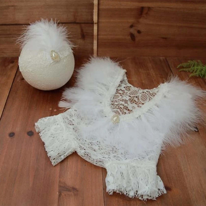 Бежевый комбинезон для новорожденных с оборками и повязкой на голову | Мать