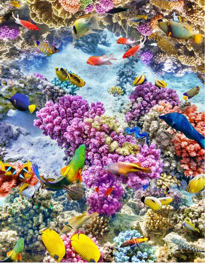 3d напольное искусство 3D морской подводный мир водонепроницаемый напольный