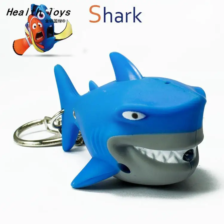 Мини фонарик Angry Shark светодиодный брелок со звуком для мужчин и женщин 1