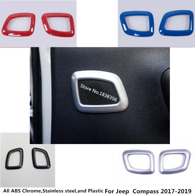

Car Body Cover Trim Stereo Inner Rear Door Upside Audio Frame Ring Round Vent Stick For Jeep Compass 2017 2018 2019 2020 2021