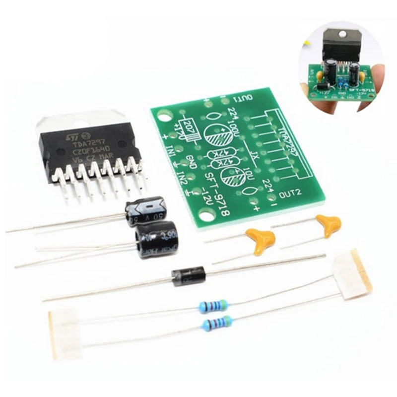Tda7297 Плата усилителя запасные части Dc 12V класс 2 0 Двойное аудио кодирование 15W