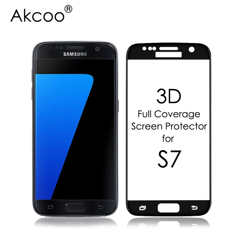 Akcoo Премиум 3D полный охват Защитное стекло для экрана samsung Galaxy S7 G9300 протектор