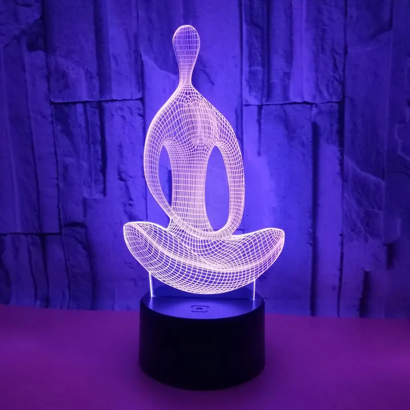 3D светодиодный ночсветильник для медитации иллюзия новинка настольная лампа