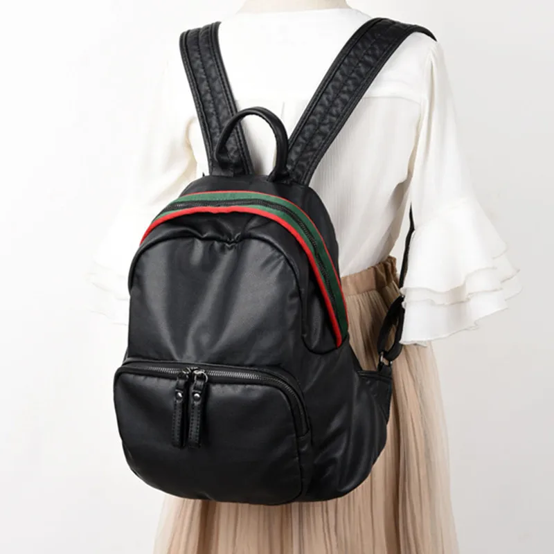 Женские Модные рюкзаки 2018 известных брендов из мягкой искусственной кожи рюкзак