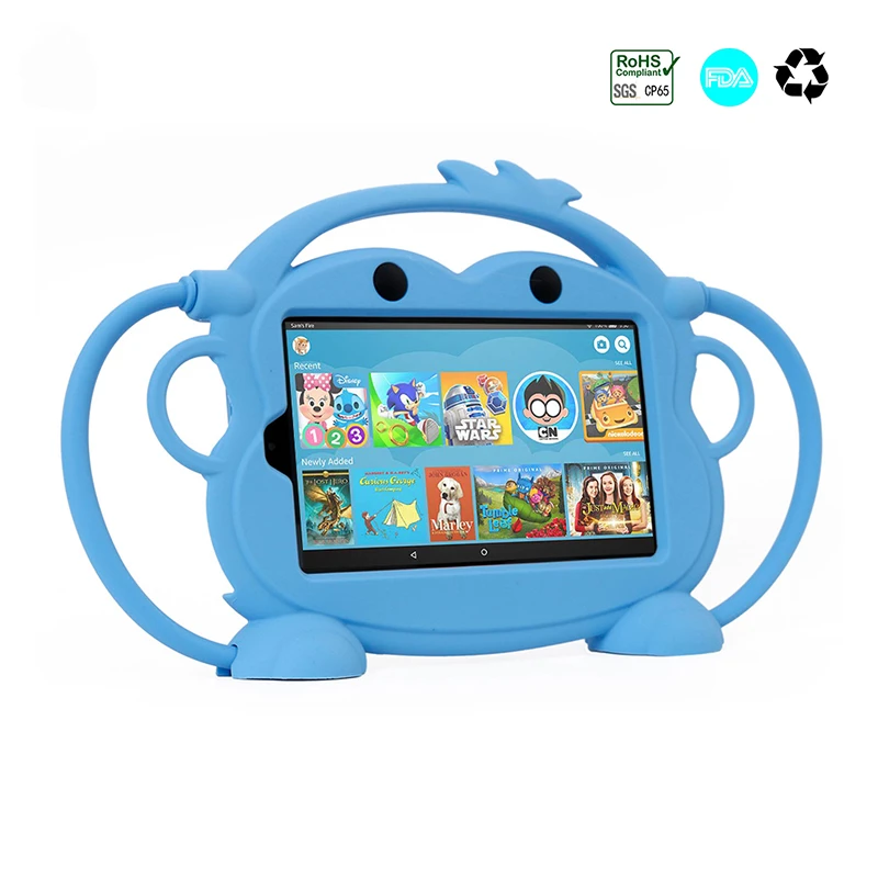 Силиконовый чехол для Kindle Fire 7 '񟭏 2017 противоударный моющийся с автомобильным