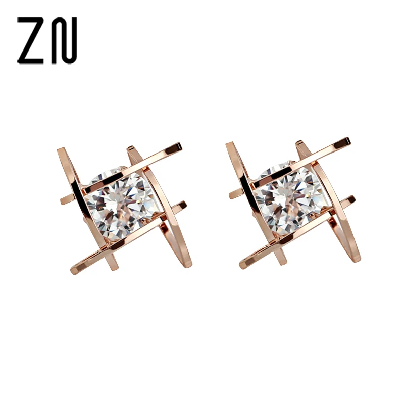 

Elegant and Charming Black Rhinestone Full Crystals Square Stud Earrings for Women Girls Statement Piercing Jewelry