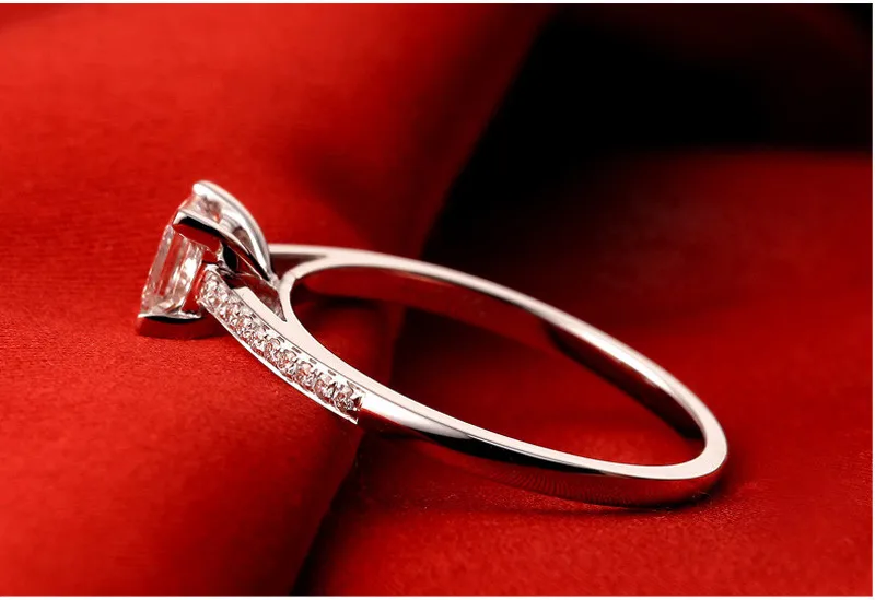 ANI 18 K Белое Золото(AU750) обручальное кольцо подлинное 0,4 CT Принцесса Cut Сертифицированный I/SI АЛМАЗ Anillos 1 ряд дрель дизайн ювелирные изделия