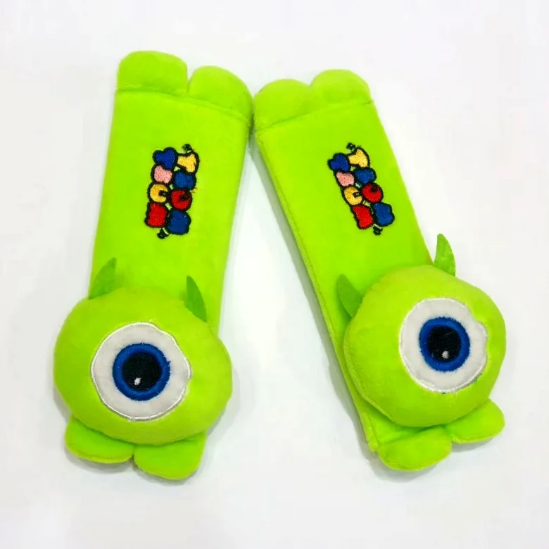 monster 1 пара 20 см мультфильм анпанмен стежка Марио Дораэмон автомобиль плюшевое покрытие ремня безопасности наплечный коврик автомобиль игрушка оптом - Цвет: monster