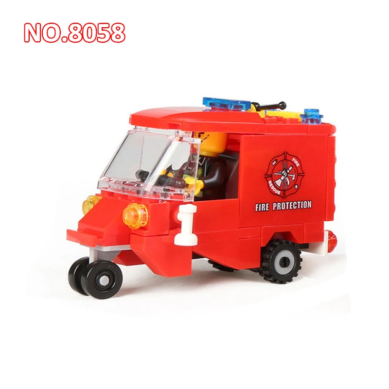 KAZI City Fire Fighting серия строительные кирпичные игрушки DIY пожарная команда грузовик