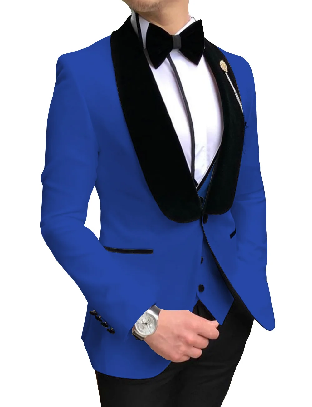 Мужские белые костюмы Slim Fit 3 шт. деловая куртка смокинг Блейзер джентльмен для свадьбы жених выпускного вечера Вечер(Блейзер+ жилет+ брюки