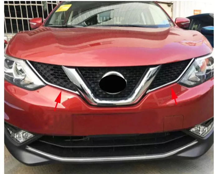 

Хромированная передняя сетчатая решетка для NISSAN QASHQAI 2014 2015 2016, налсветильник фонарь, крышка лампы, отделка, вставка, Стайлинг, украшение 2016