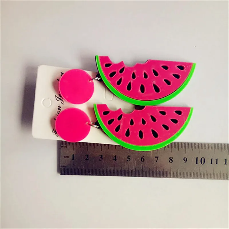 Wukaka Fashion Cool Watermelon Pendant Earrings Exaggerated Personality Earring For Women Party Gifts earrings Jewelry | Украшения и