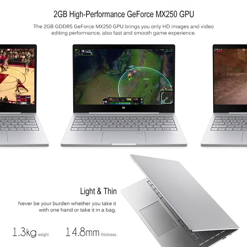 Xiaomi Mi ноутбук Air 13 3 Windows 10 Intel Core i7 i5 четырехъядерный 2 5 ГГц 8 ГБ ОЗУ 256 SSD датчик