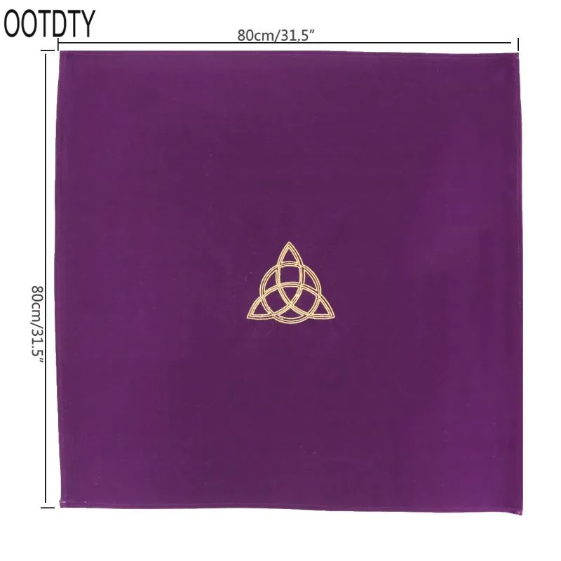 80*80cm Velvet Tarot Tablecloth Altar Wicca Pentacle Sun Embroidery Board Game | Спорт и развлечения