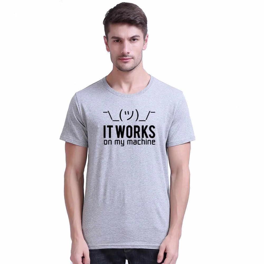 Йо-молодые мужские футболки IT Works On My Machine письмо дизайн 100% хлопок Премиум