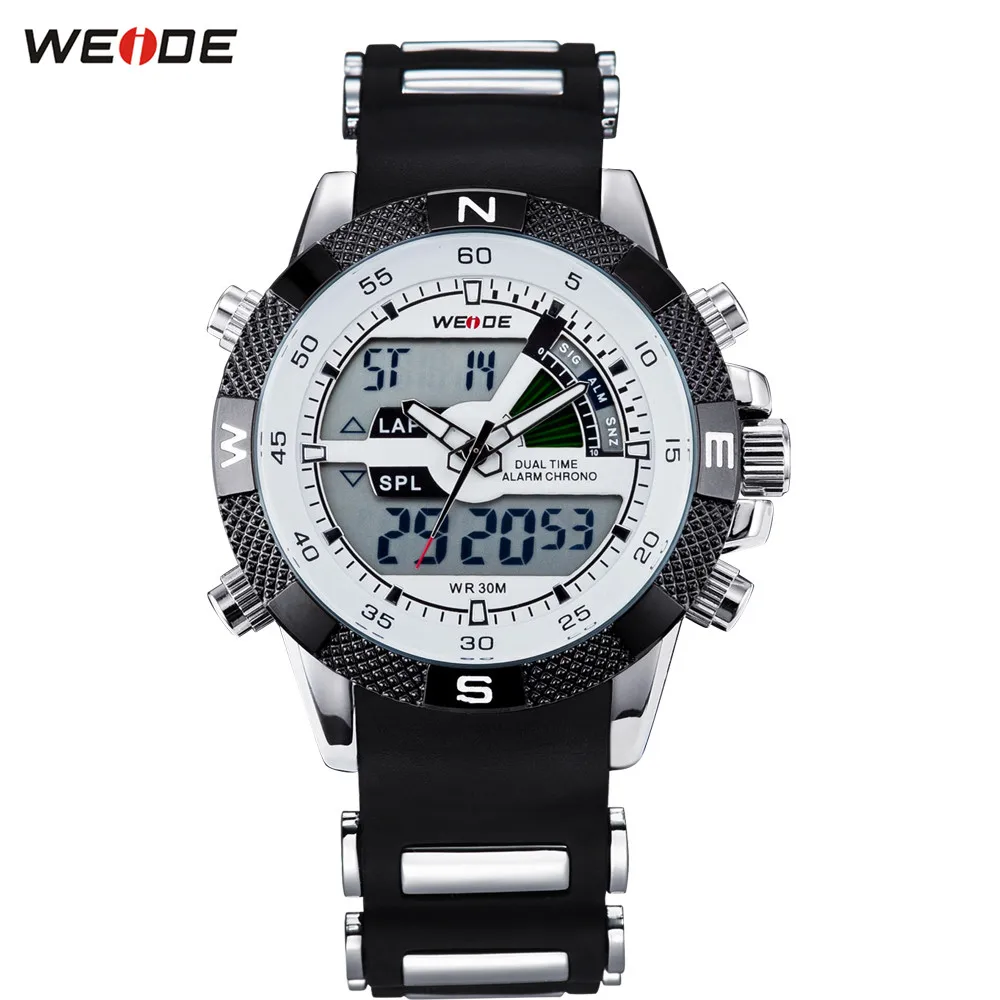 Модные спортивные часы WEIDE Мужские Цифровые кварцевые Светодиодные силиконовые