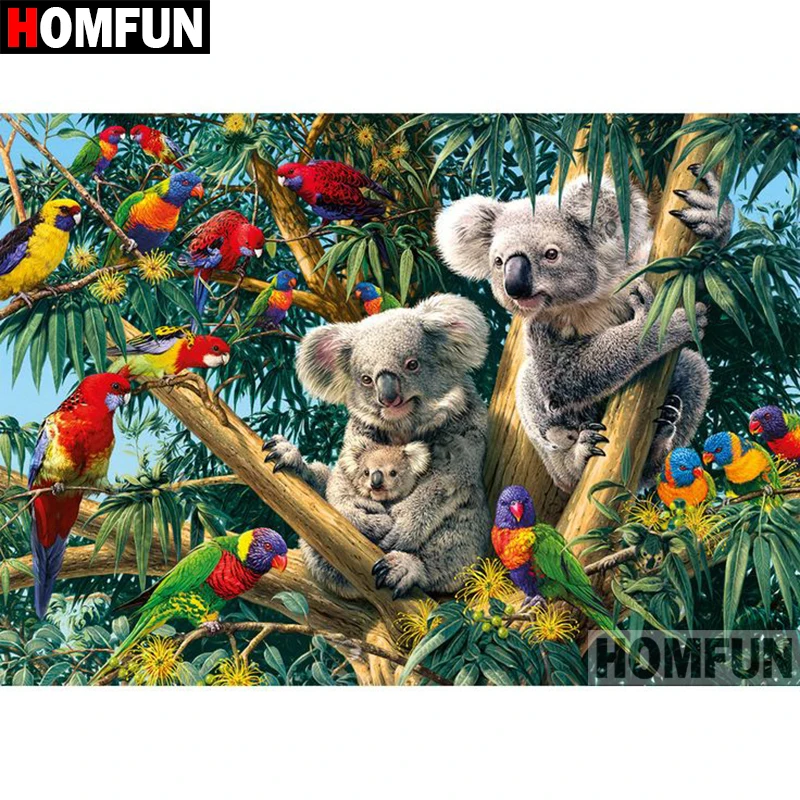 Алмазная 5d картина HOMFUN сделай сам с полными квадратными/круглыми стразами коала