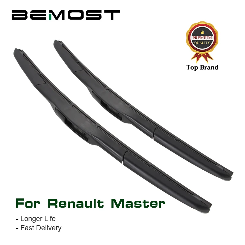

BEMOST Car Windscreen Wiper Blades Natural Rubber For Renault Master 26"+26", 2010 2011 2012 2013 2014 2015 2016 Fit U Hook Arm