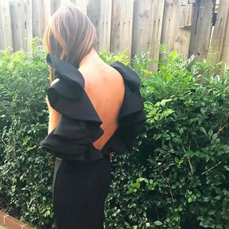 Женская одежда Вечерние платья для ночного клуба с открытыми плечами украшенные