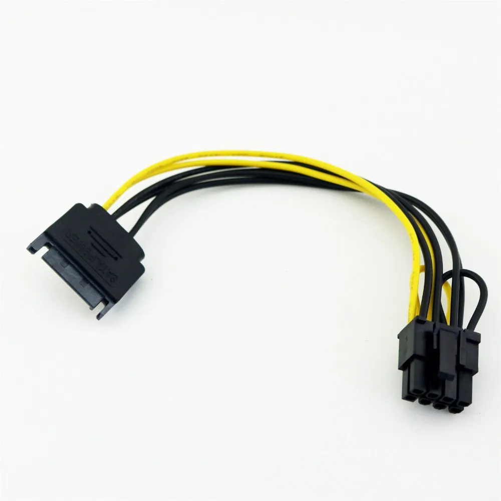 20 шт. SATA 15 Pin папа к PCI E Express 6 + 2 8 Женский видео адаптер питания Соединительный