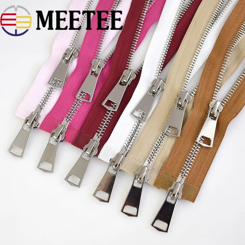 Meetee 120 см 5# Двойные ползунки Металлические молнии DIY пуховики пальто двойной открытый конец длинная молния аксессуары для одежды 12 цветов A3-8